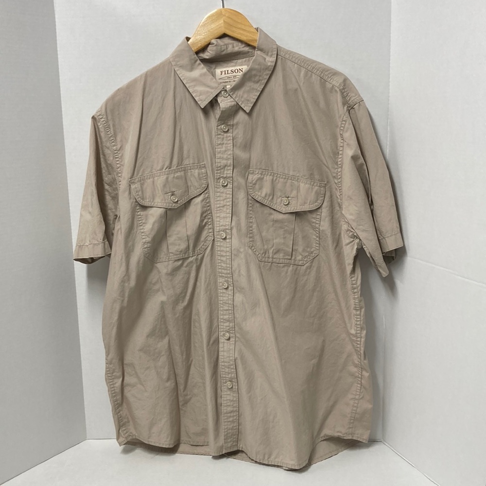 Filson Men's Washed Short Sleeve Feather Cloth Shirt